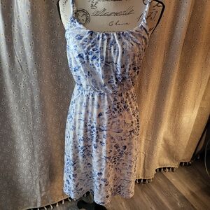 LOFT Blue and White Floral Dress